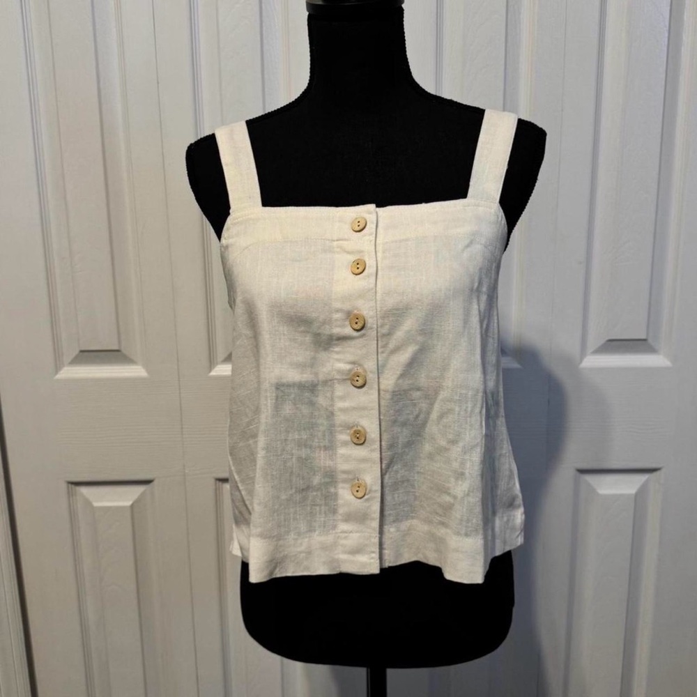 Workshop Republic Clothing Cream Button-Front Blouse